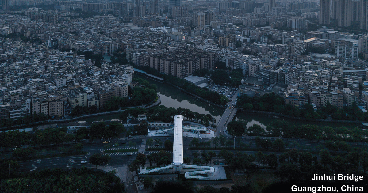 Jinhui Bridge, Guangzhou, China | Design Company：Architectural Design & Research Institute of South China University of Technology Co., Ltd. ; Zoomtech Engineering Co., Ltd. ； Client：Guangzhou Tianhe District Proxy Construction Bureau ； Construction Company: China Gezhouba Group Road and Bridge Engineering Co., Ltd. | World Design Awards 2025